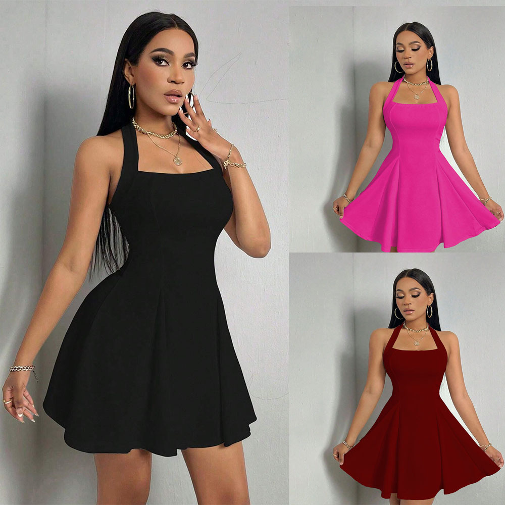 Y2K Backless Halter Mini Dress - Nuevo Vestido Mini Sexy Y2K para