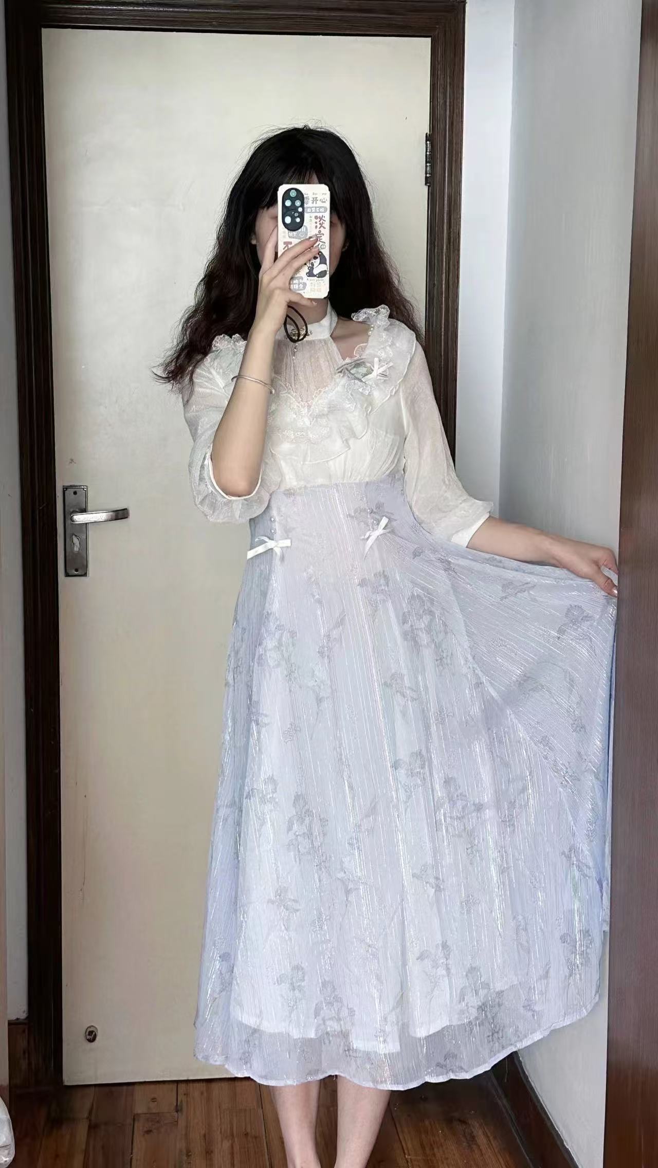 French Vintage Floral Midi Dress - Vestido Midi Floral Lolita Coreano para