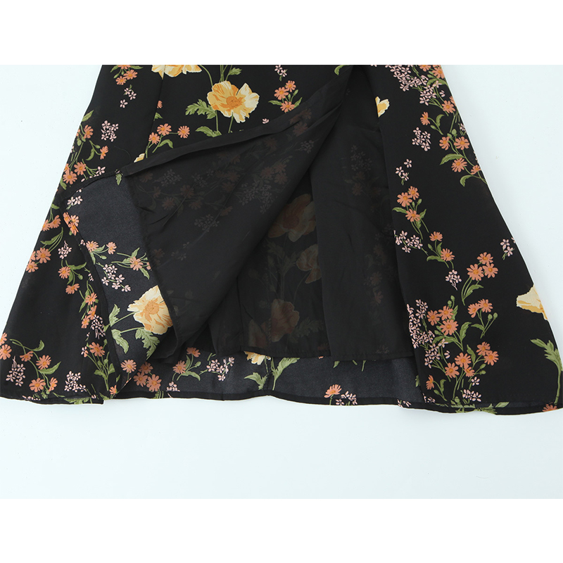 French Vintage Floral Midi Dress - YENKYE-vestido Vintage de estilo francés con