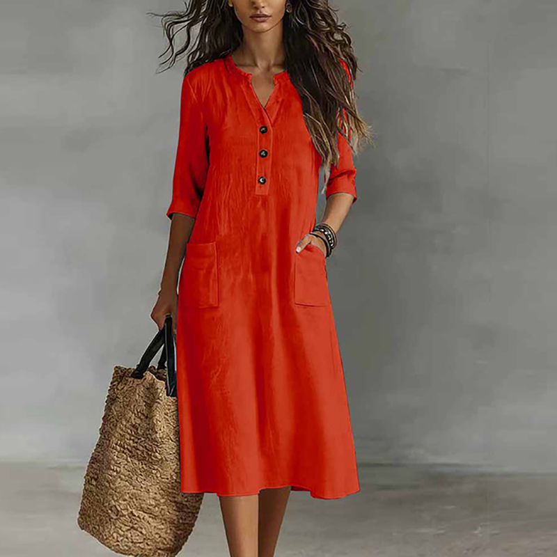 Vestido midi informal de algod - Boho Summer Beach Maxi Dress reseña y precio