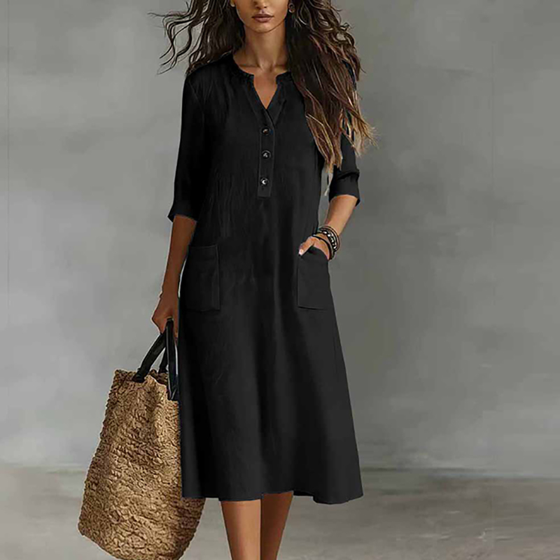 Vestido midi informal de algod - Boho Summer Beach Maxi Dress reseña y precio