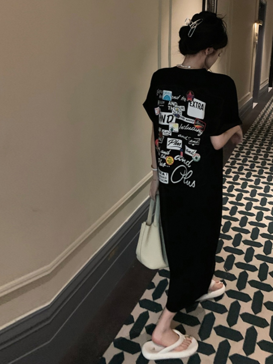 Vestido camisero negro de mang - Korean Style A Line Shirt Dress reseña y precio