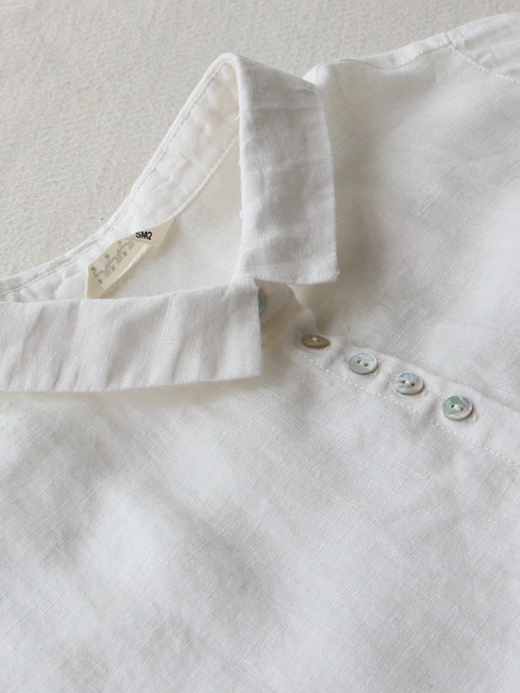 Vestido de lino artístico para - Casual Loose Linen Shirt Dress reseña y precio