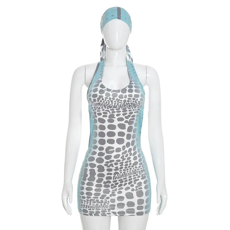 Vestido mini sexy con tirantes - Y2K Backless Halter Mini Dress reseña y precio