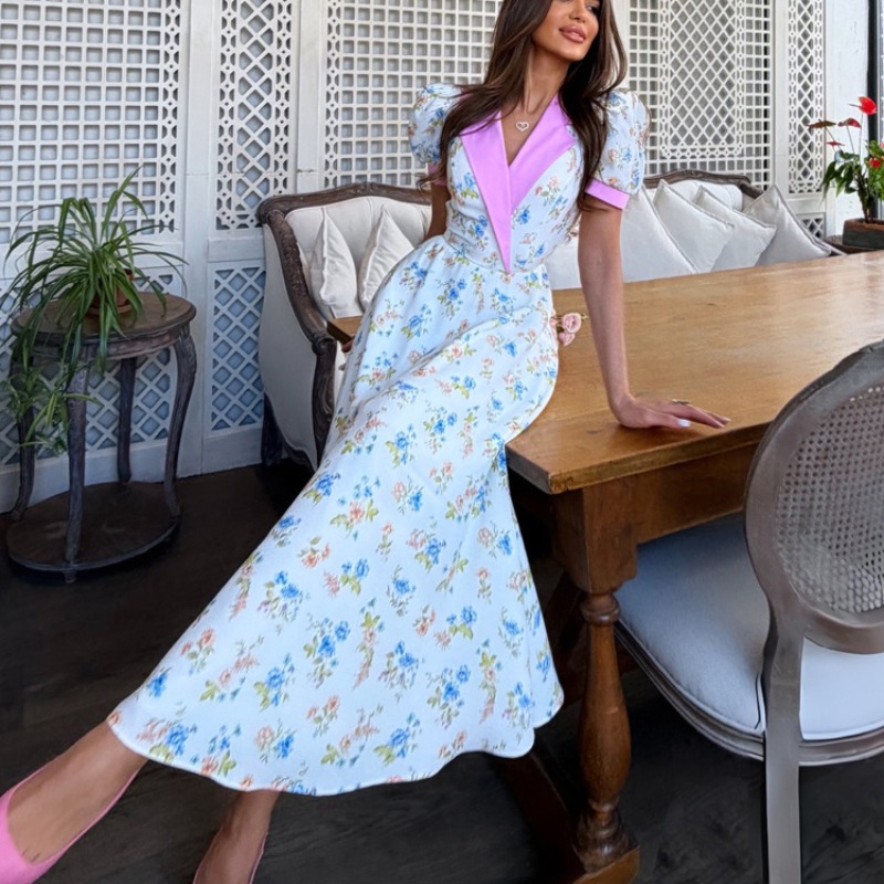 Elegante Vestido Midi Corsé co - French Vintage Floral Midi Dress reseña y precio