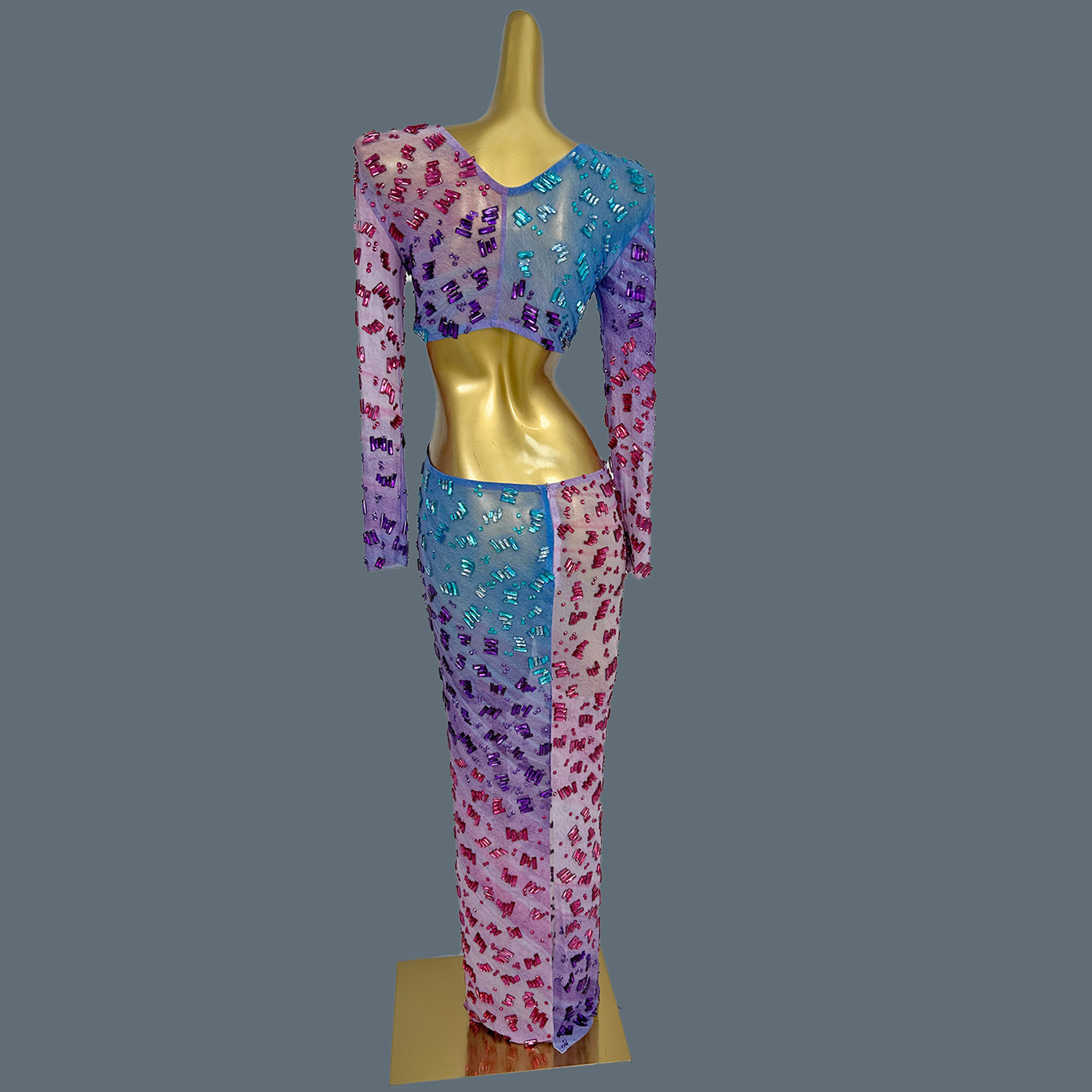 Vestido Largo con Cuello en V  - Sparkly Rhinestone Club Party Dress reseña y precio